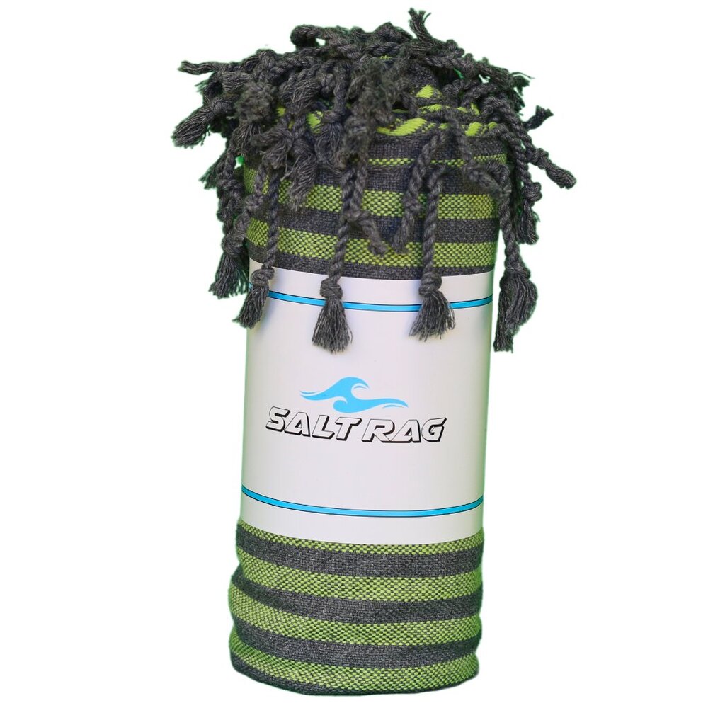 Salt Rag Beach Towel - "Light Green Lagoon Rag" [Sand Free Turkish Beach Towel]